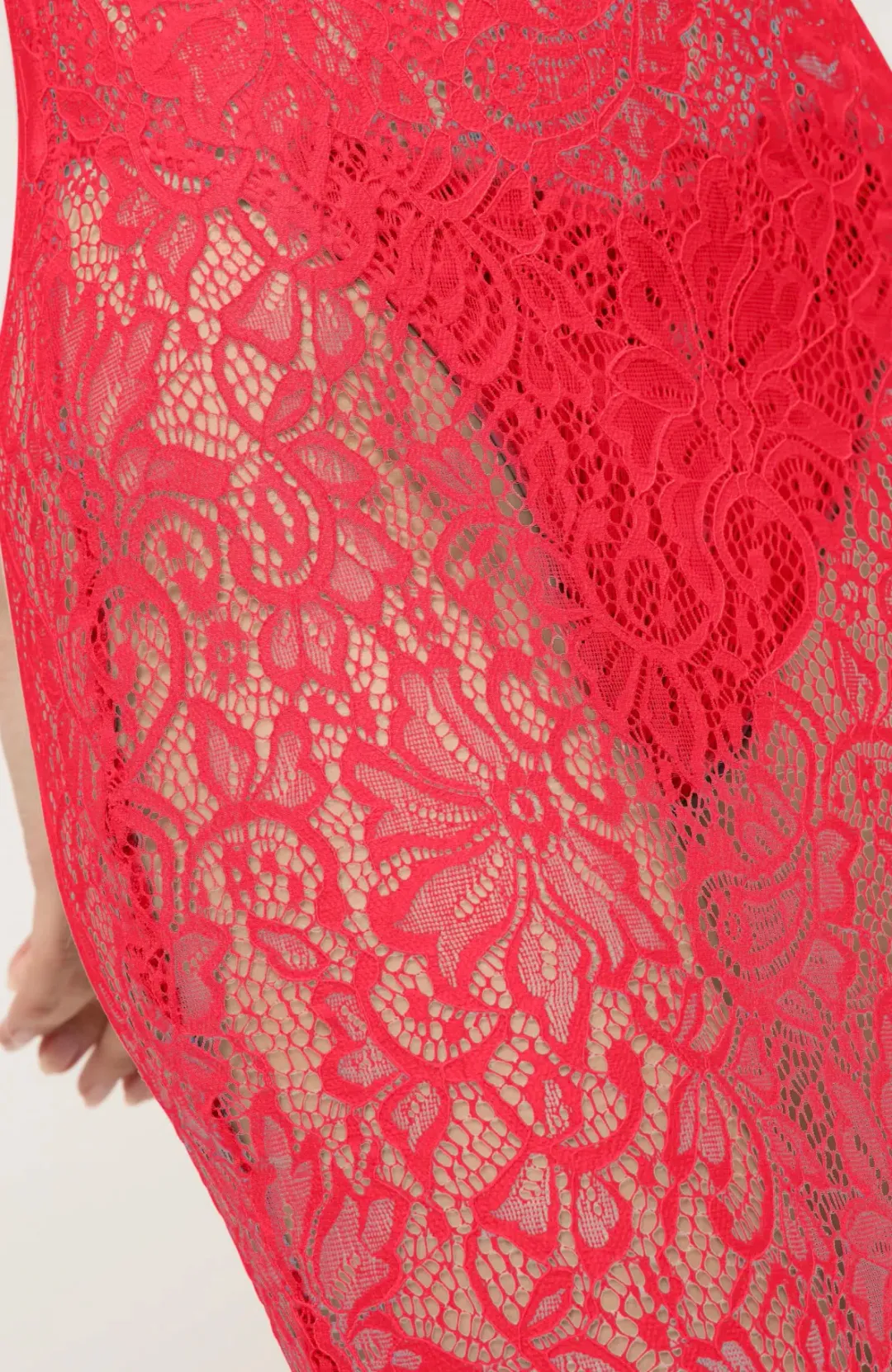 Michael Lo Sordo Halle Lace Midi Dress in Red Size 10 for rent on The Volte - main image