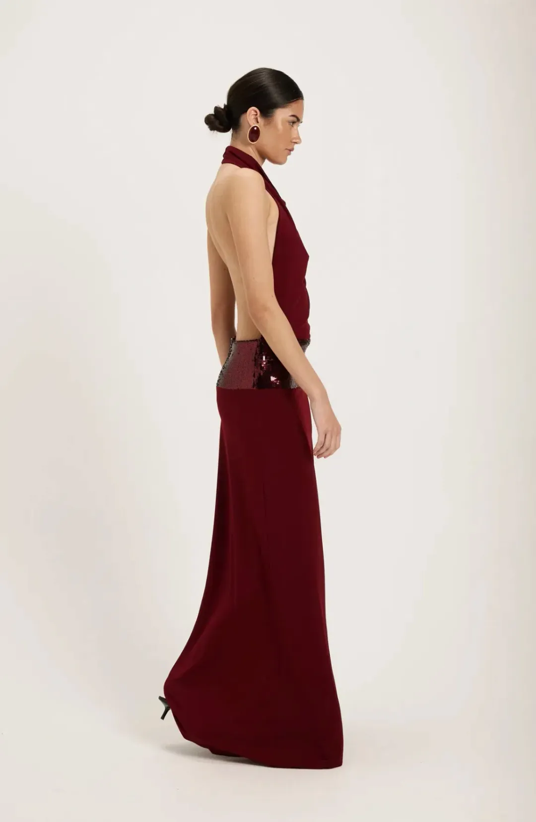 Ance Gria Adele Gown size 8 in wine  for rent on The Volte - main image