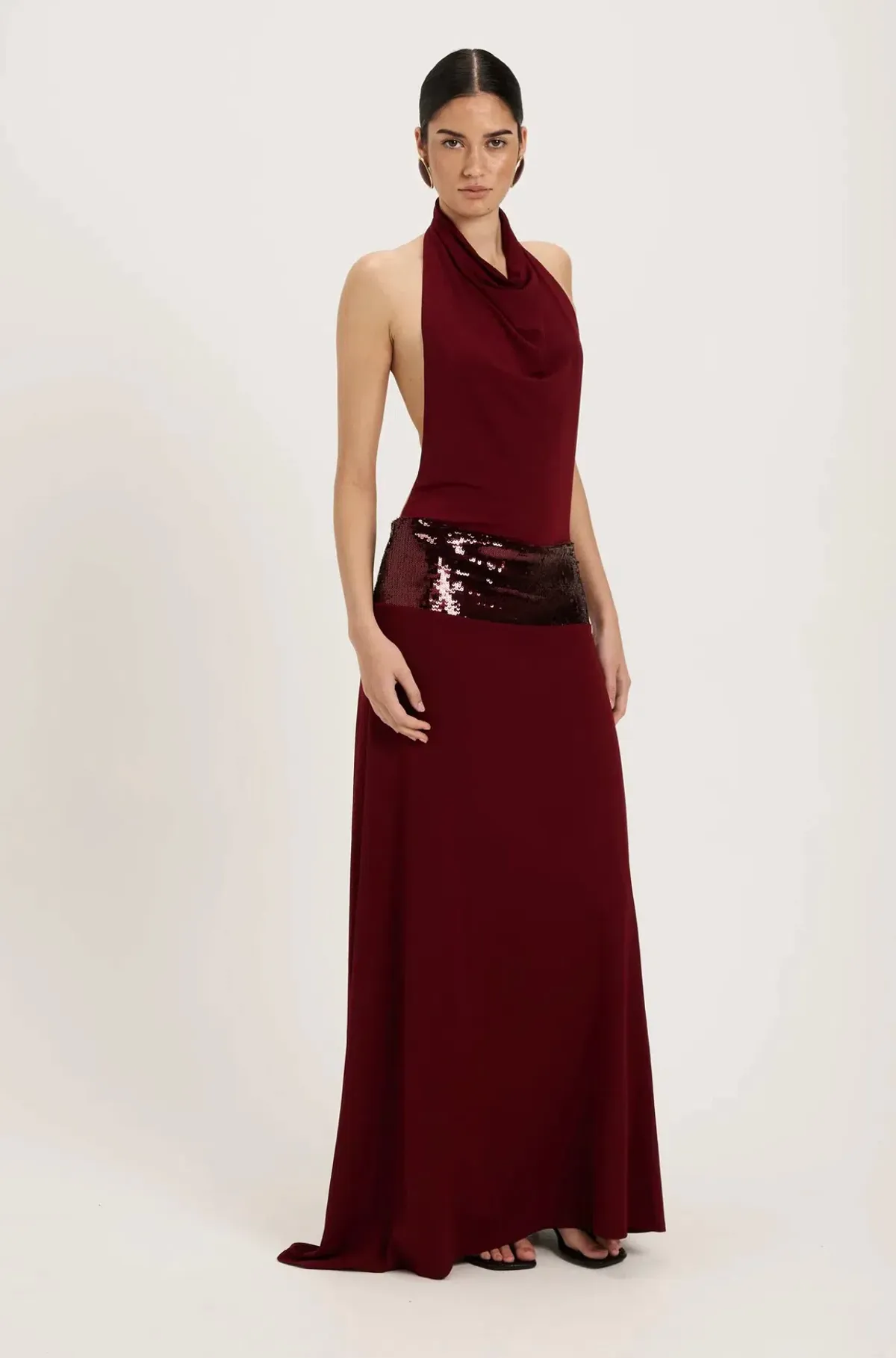 Ance Gria Adele Gown size 8 in wine  for rent on The Volte - main image