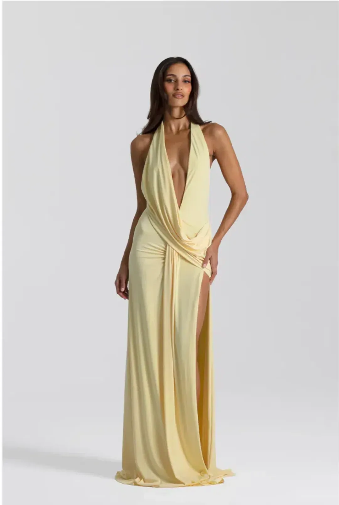 Natalie rolt, Winona Gown, Size 1 (au8) lemon for rent on The Volte - main image
