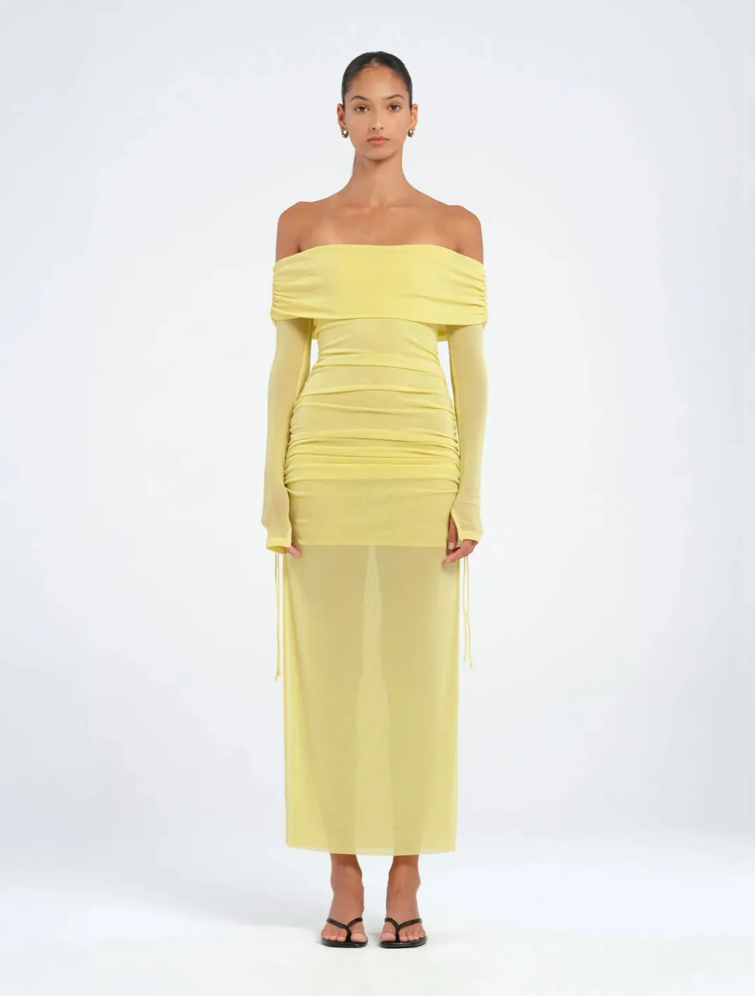Benni Blaire Midi Dress Size 4 Lemon for rent on The Volte - main image