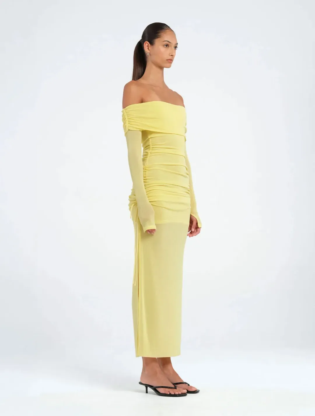 Benni Blaire Midi Dress Size 4 Lemon for rent on The Volte - main image