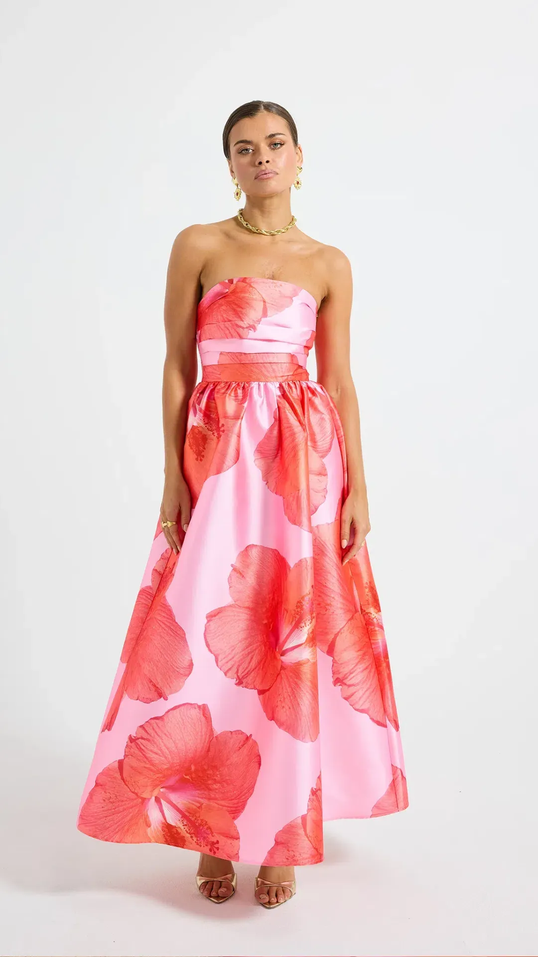 Pasduchas Kalani Strapless Midi Dress Size 10 for rent on The Volte - main image