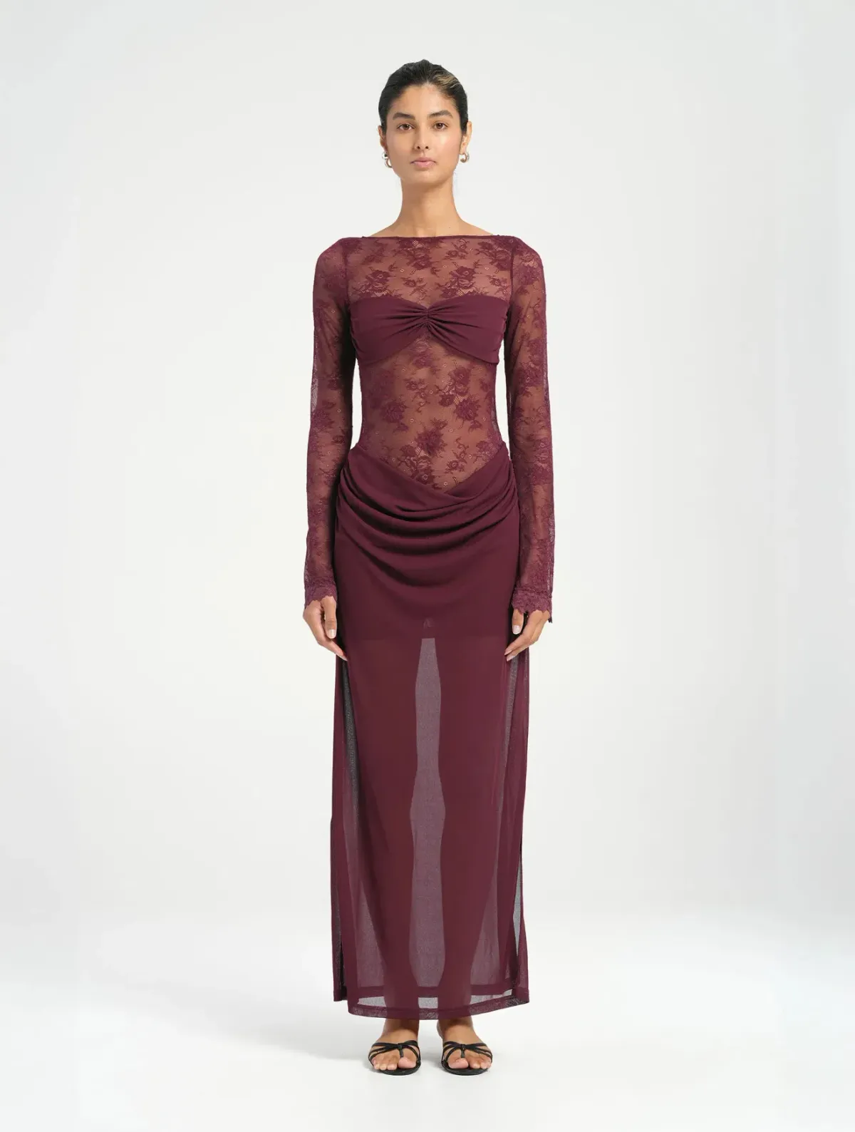 Benni Oskar Maxi Dress Size 6 Plum for rent on The Volte - main image
