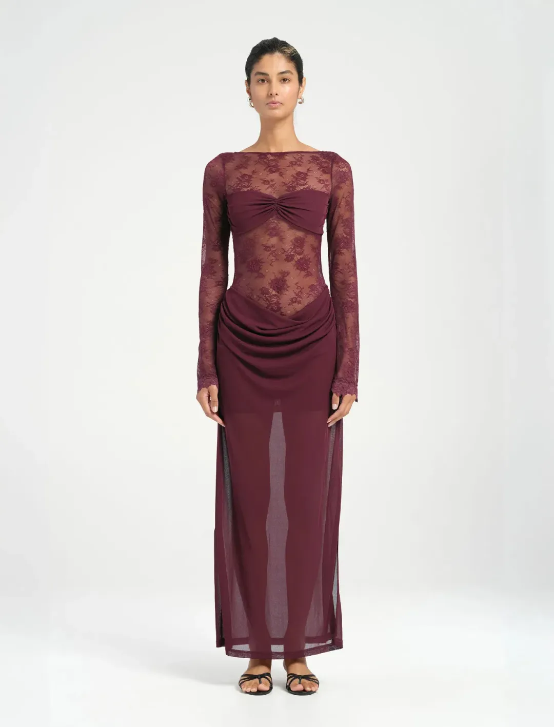 Benni Oskar Maxi Dress Size 6 Plum for rent on The Volte - main image