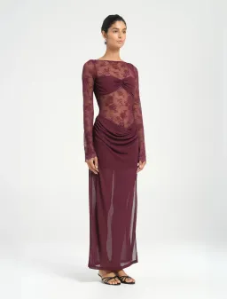 Benni Oskar Maxi Dress Size 6 Plum for rent on The Volte - image 3