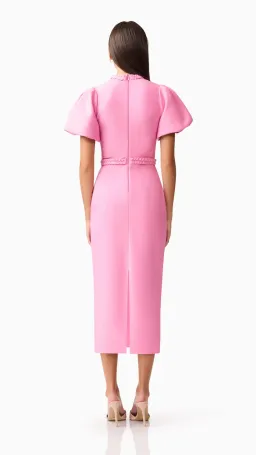 Elliatt Coarlene Puff Sleeve Midi Dress in Pink Size 12 for rent on The Volte - image 3