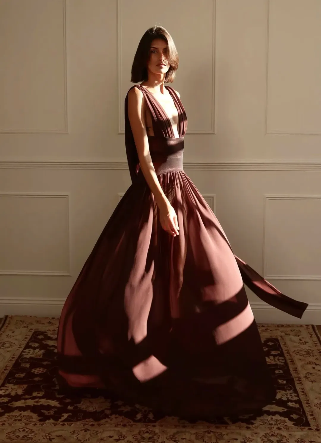 Arcina Ori Ramona Dress in Cacao  for rent on The Volte - main image