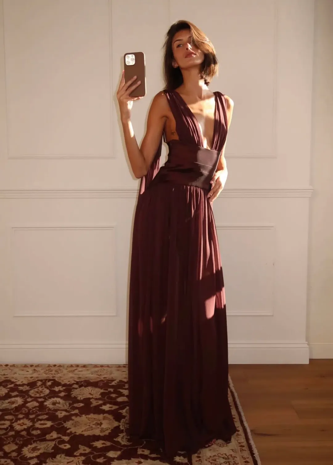 Arcina Ori Ramona Dress in Cacao  for rent on The Volte - main image