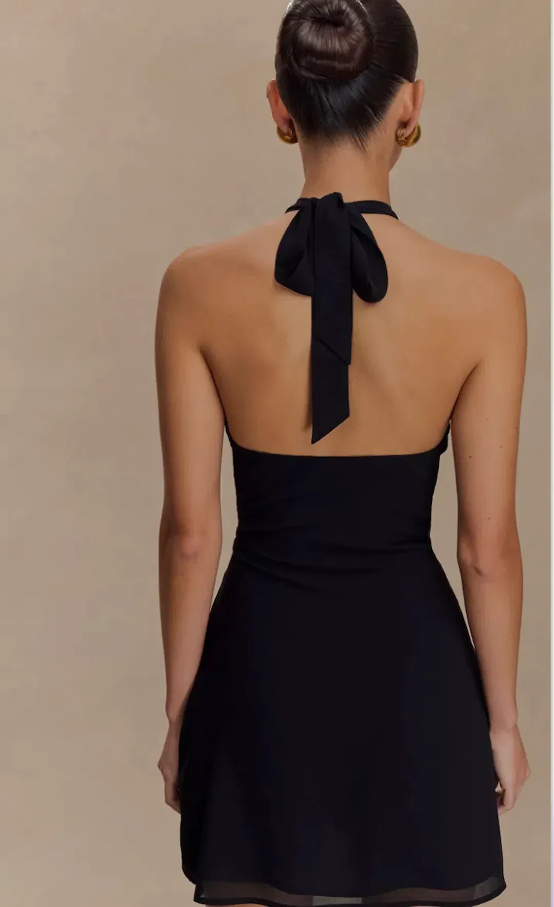 Meshki Chiffon Halter Mini Dress Size Small for rent on The Volte - main image