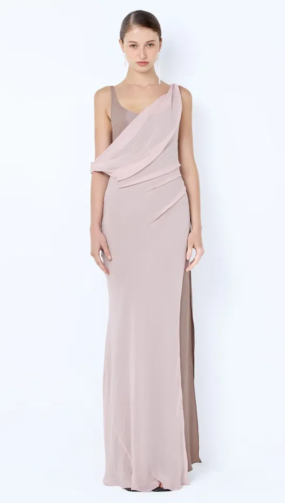 Bec & Bridge AUGUSTIN ASYM MAXI DRESS MAUVE/MAUVE SMOKE Size 6 for rent on The Volte - main image