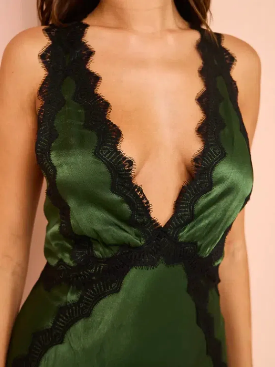 Shona Joy Camille Cross Back Mini Dress in Fern & Black size 8 for rent on The Volte - main image