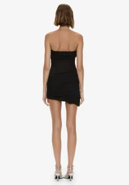 Christopher Esber Christo Ribbed Torso Mini Dress Black Size 8 for rent on The Volte - image 2