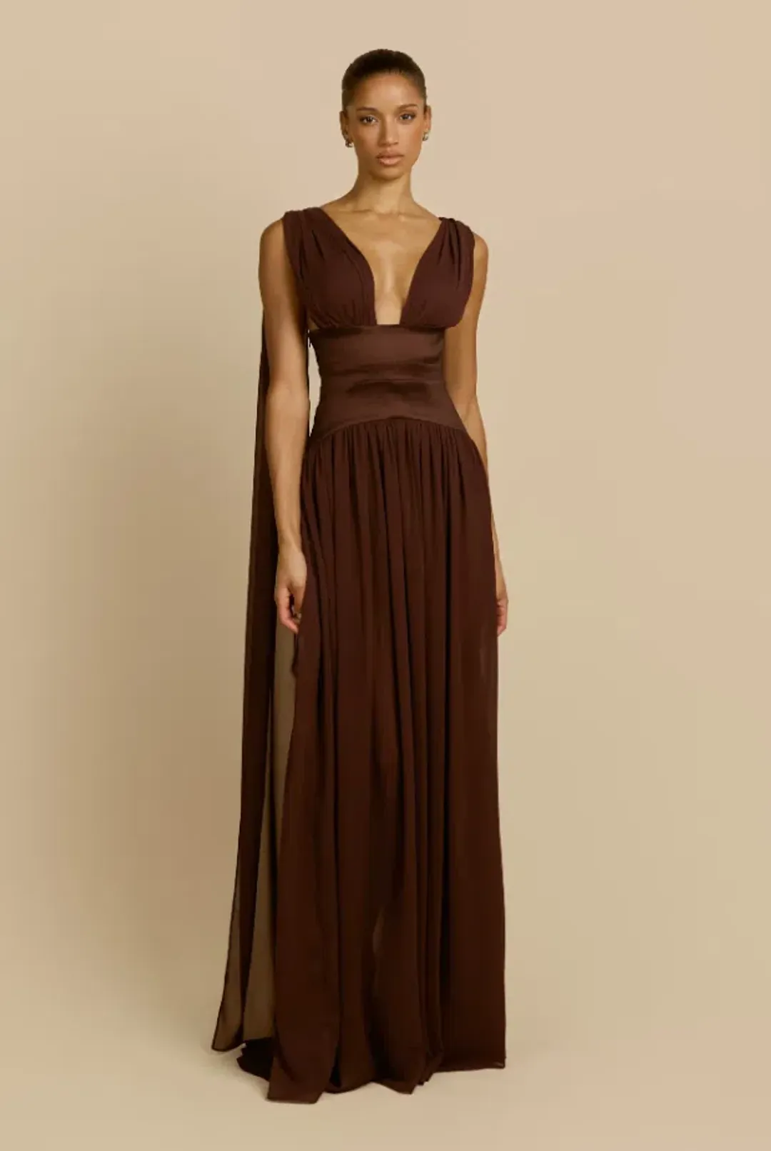 Arcina Ori RAMONA DRESS CACAO Size XS for rent on The Volte - main image