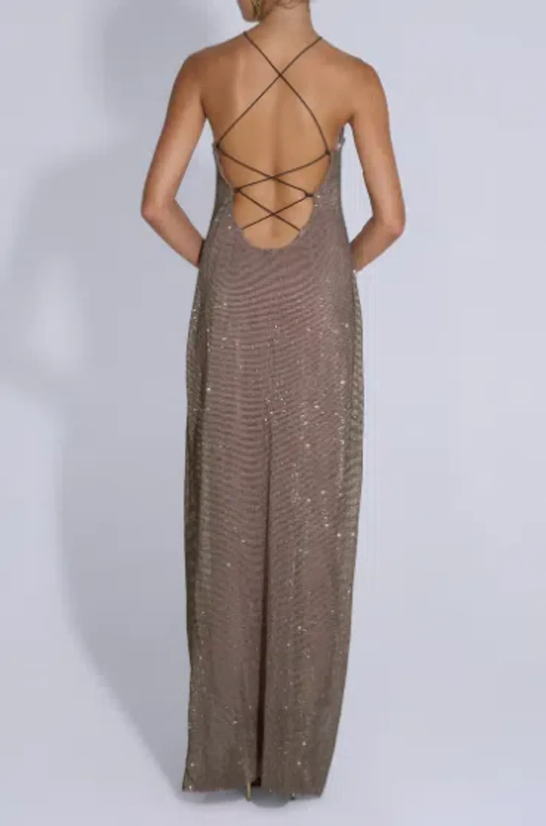 L'idee Cosmopolitan Smoke Sequin Maxi Dress - 10  for rent on The Volte - main image