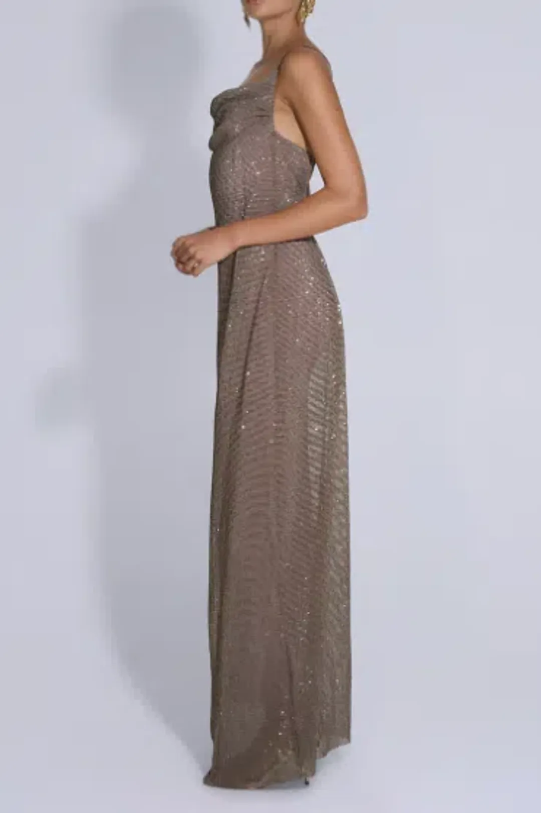 L'idee Cosmopolitan Smoke Sequin Maxi Dress - 10  for rent on The Volte - main image