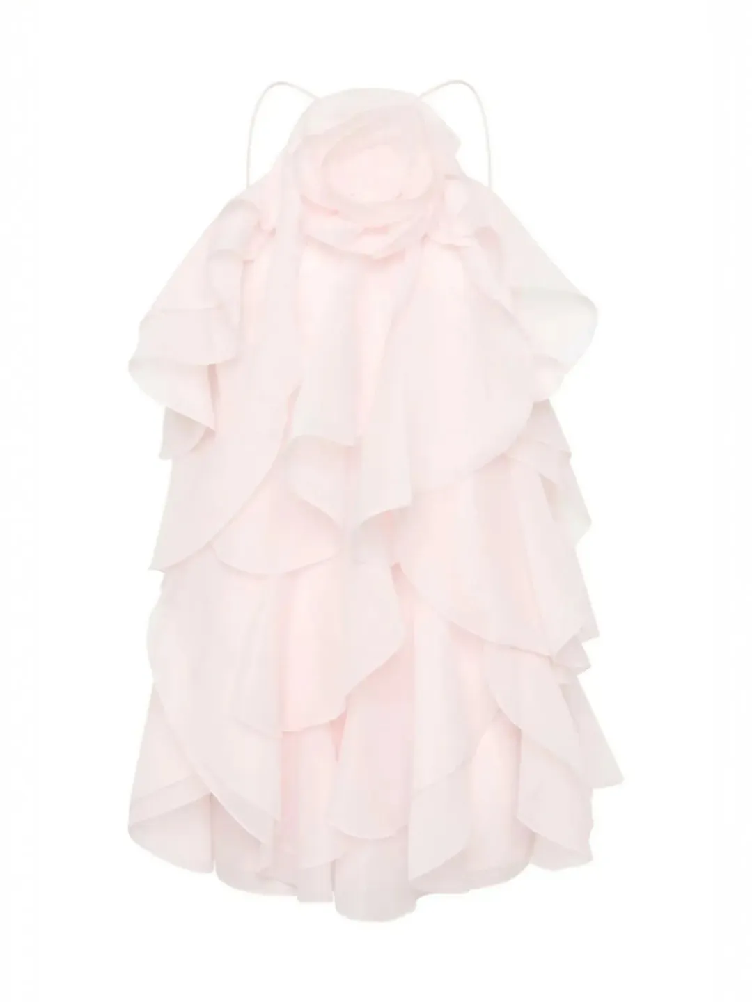 Aje Pandorea Mini Dress Size 14 Pastel Pink Layered Ruffle Strappy for rent on The Volte - main image