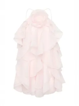 Aje Pandorea Mini Dress Size 14 Pastel Pink Layered Ruffle Strappy for rent on The Volte - image 2