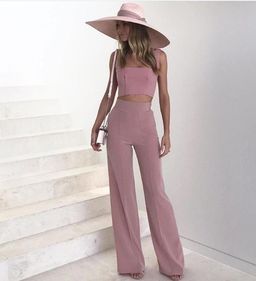 Lillian Khallouf Two piece Pantsuit Dusty Pink Size AU 6 for rent on The Volte - image 1