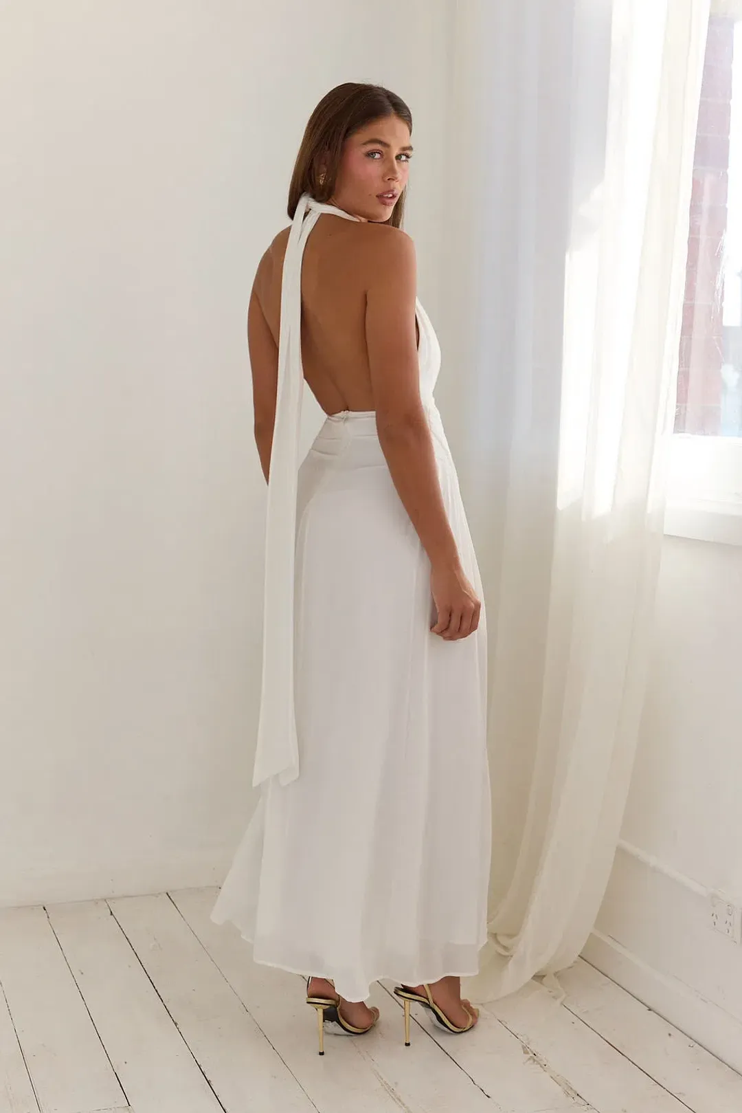 Calia Collection Antonia Maxi Dress White Size 6 for rent on The Volte - main image