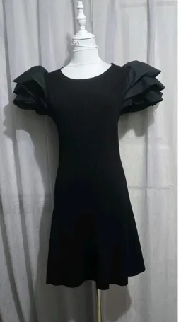 Aje Questa Puff Mini Dress Black s.M for rent on The Volte - image 7