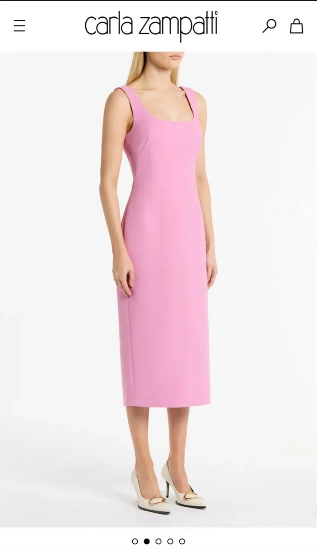 Carla Zampatti Zinnia Crepe square neck pink dress size 12 for rent on The Volte - main image