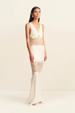 Shona Joy stratus plunged lace panelled maxi dress - ivory 6 for rent on The Volte - image 3