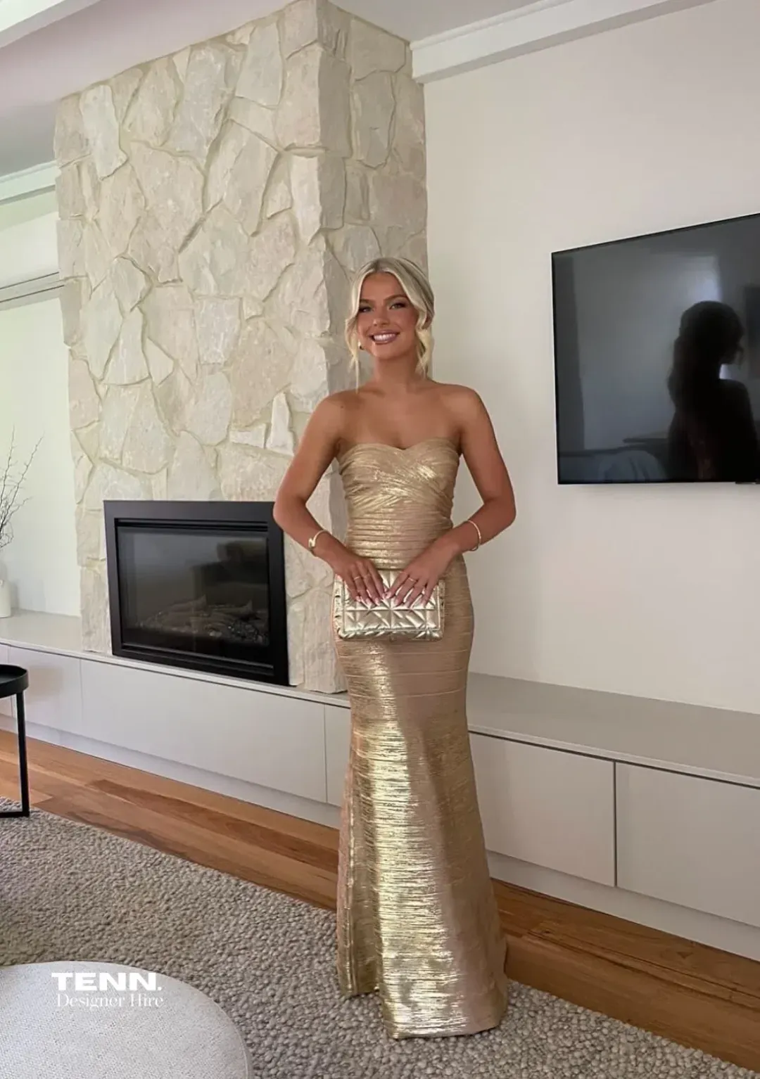 GOLD SARA GOWN for rent on The Volte - main image