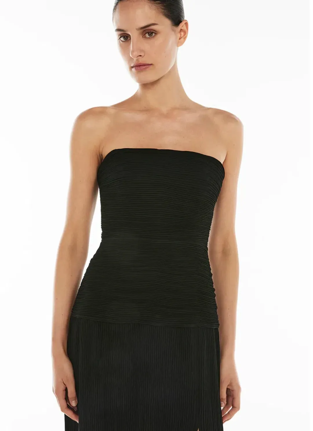 DOUBLE TIME PLEAT STRAPLESS DRESS for rent on The Volte - main image