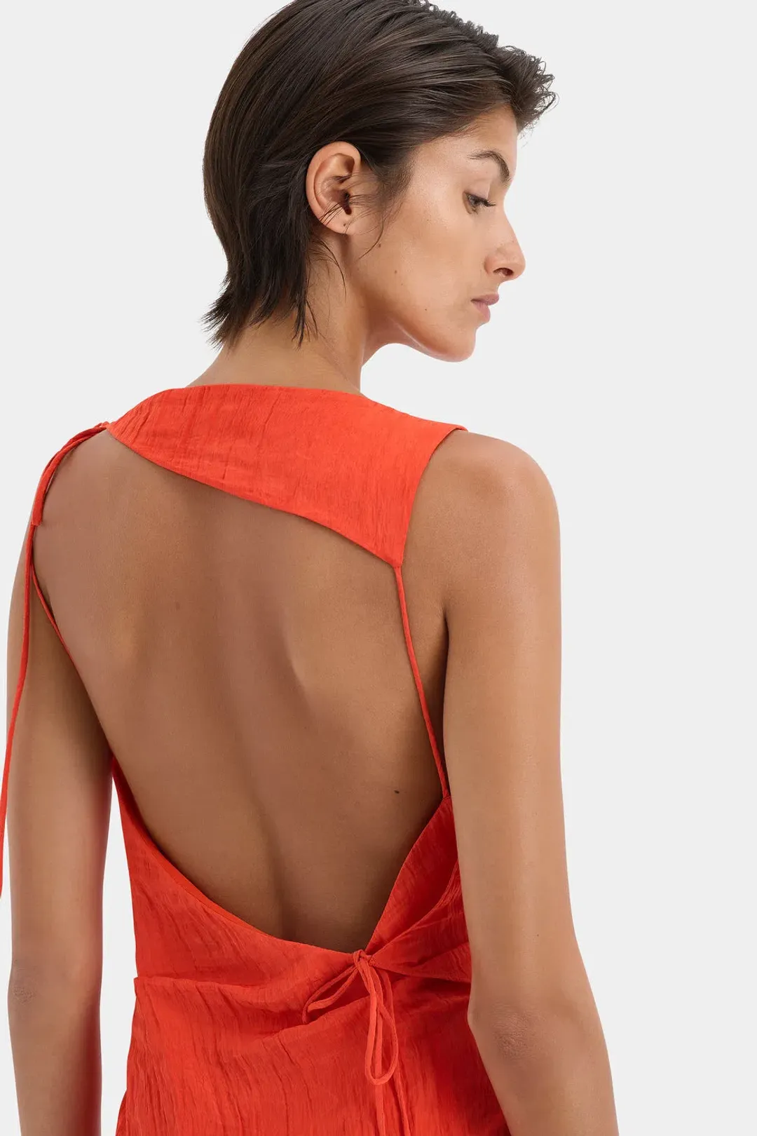 Sir The Label Ligera Mini Dress in Tangerine Size 0 / AU 6 for rent on The Volte - main image