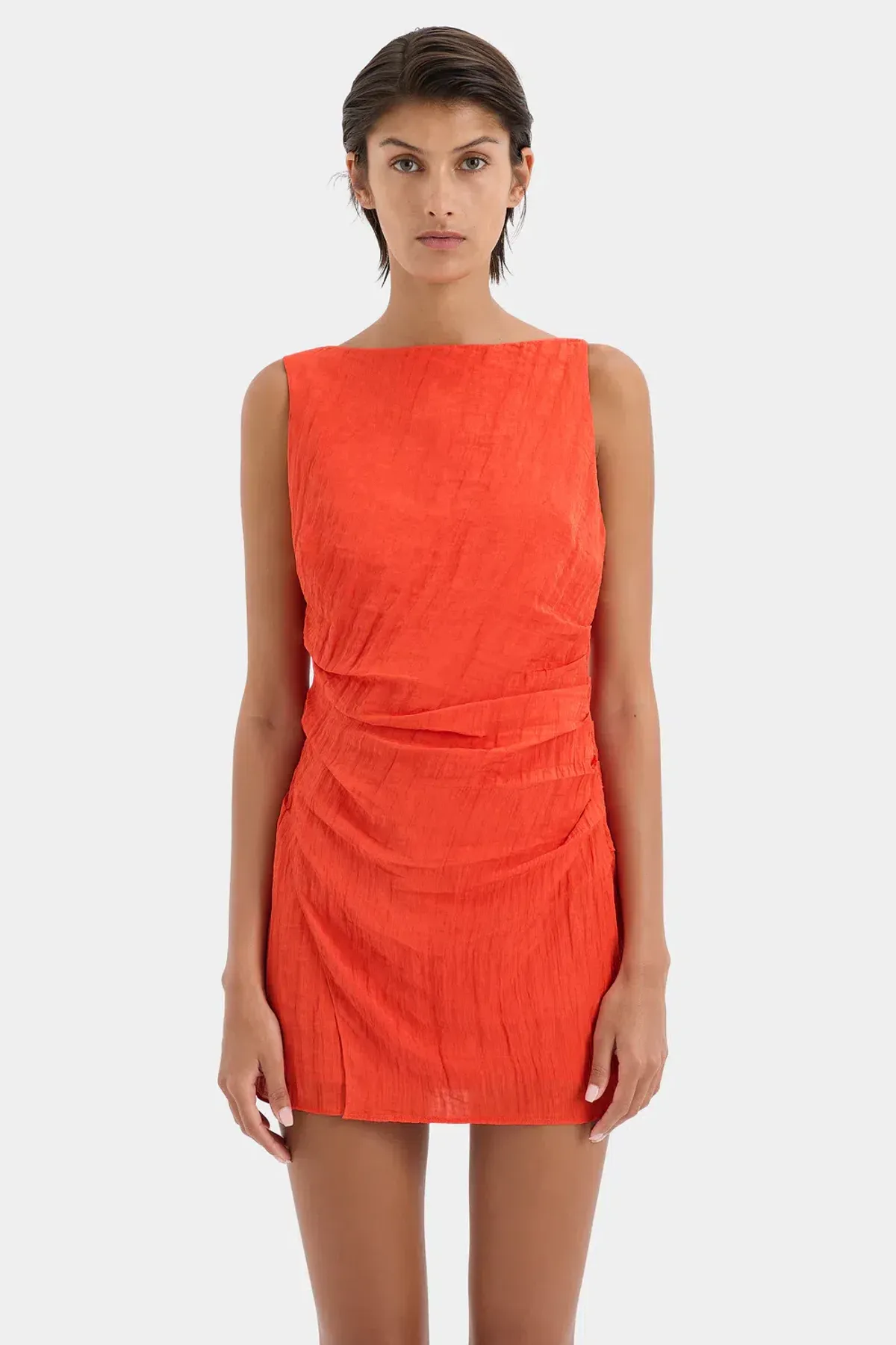 Sir The Label Ligera Mini Dress in Tangerine Size 0 / AU 6 for rent on The Volte - main image