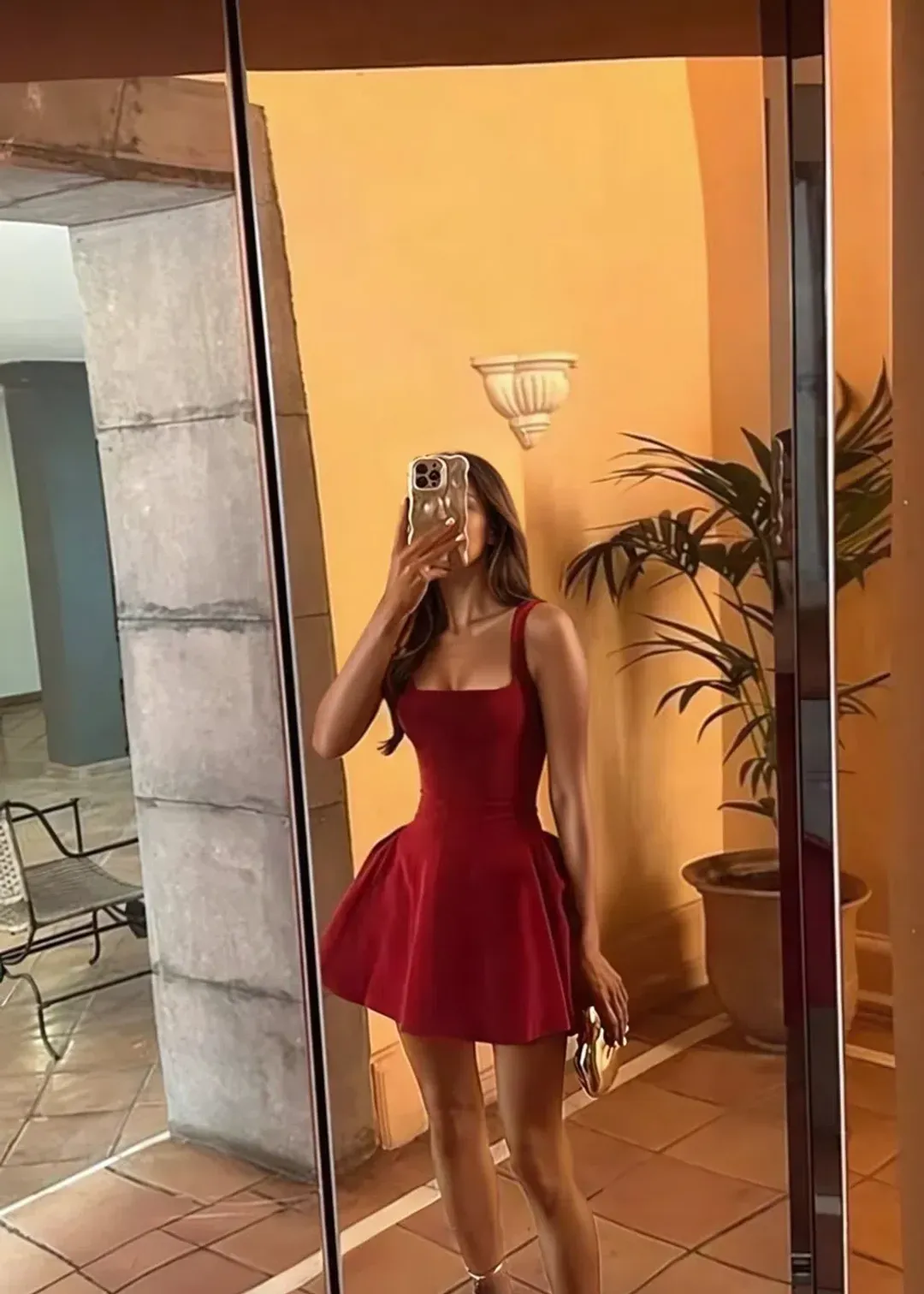 YOJANI BOUTIQUE VIVIENNE DRESS SCARLET SIZE XXS for rent on The Volte - main image