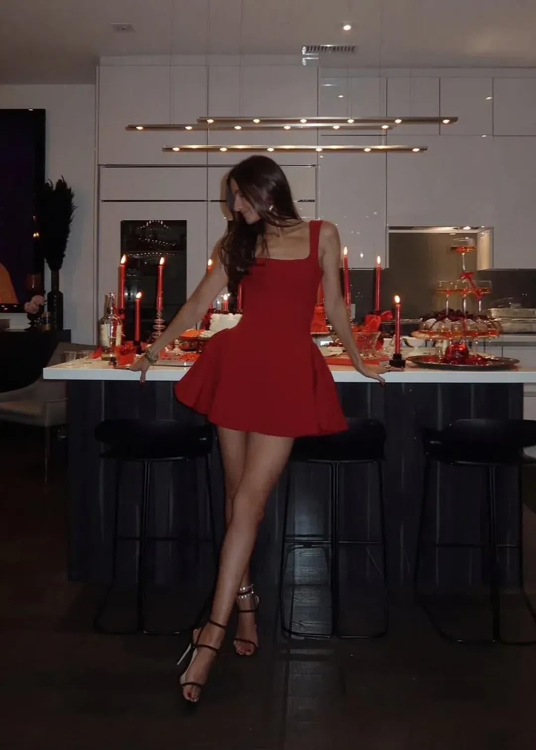 YOJANI BOUTIQUE VIVIENNE DRESS SCARLET SIZE XXS for rent on The Volte - main image