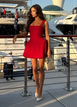 YOJANI BOUTIQUE VIVIENNE DRESS SCARLET SIZE XXS for rent on The Volte - image 6