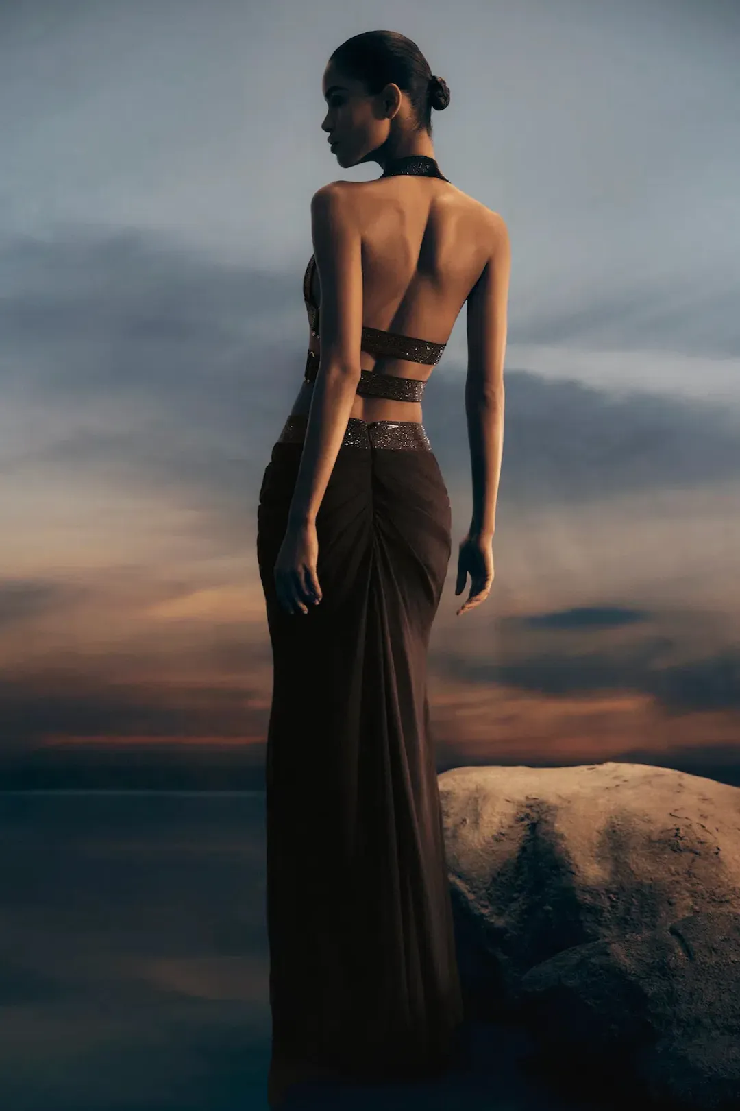 MESHKI Siren Halter Top & Maxi Skirt. Size S / AU 8 for rent on The Volte - main image