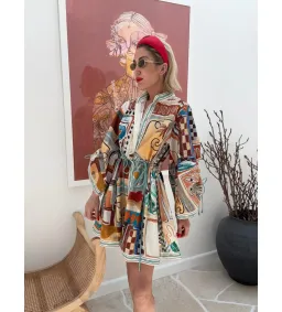 Alèmais x La. Sirena Exclusive Michelle Mini Dress Multi Print Size 8 for rent on The Volte - image 1