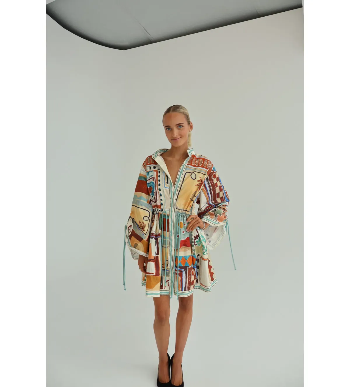 Alèmais x La. Sirena Exclusive Michelle Mini Dress Multi Print Size 8 for rent on The Volte - main image