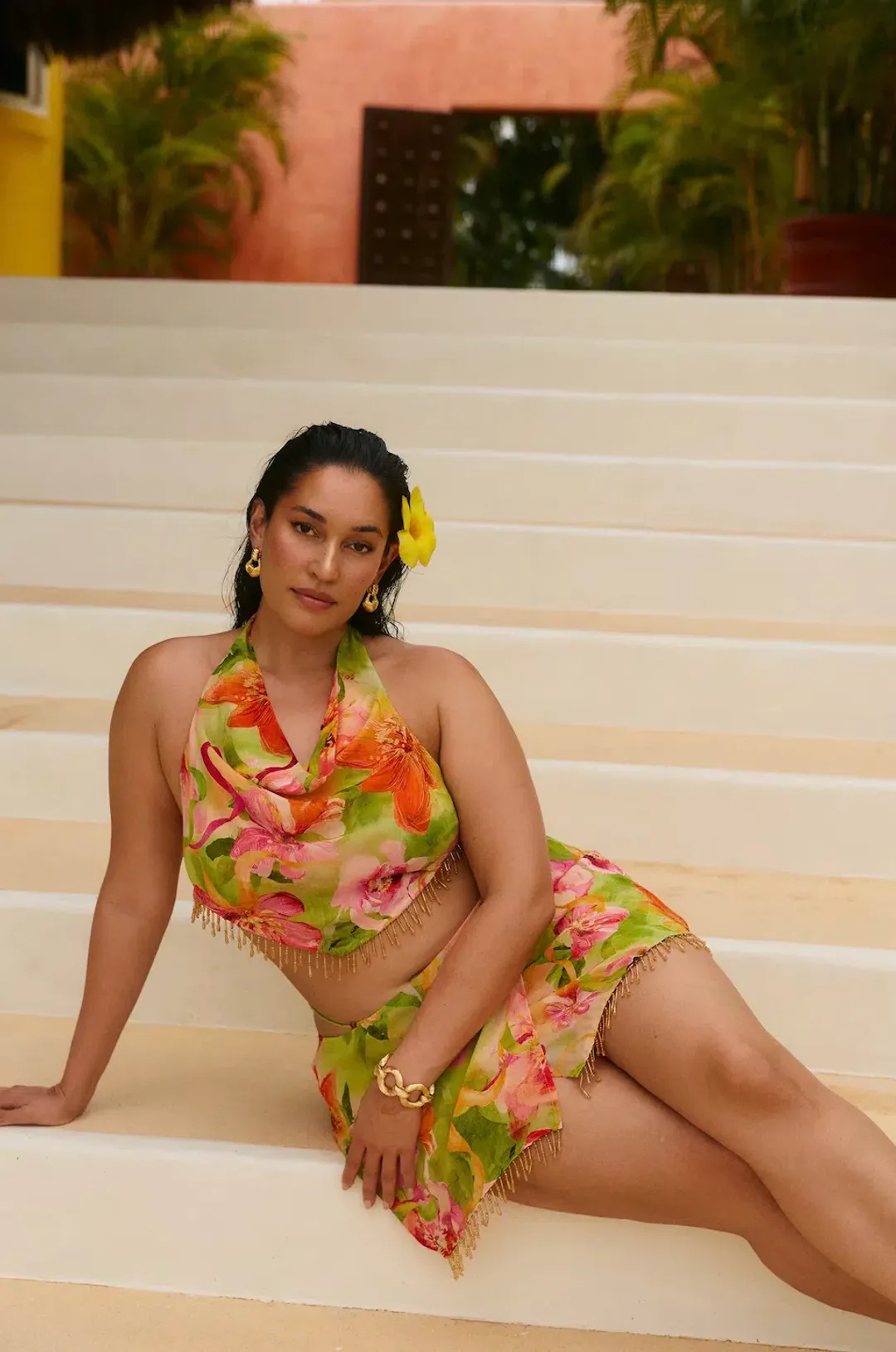 BYDEE SIRENA TOP & MINI SKIRT IN FLORITA. SIZE S / AU 6-8 for rent on The Volte - main image