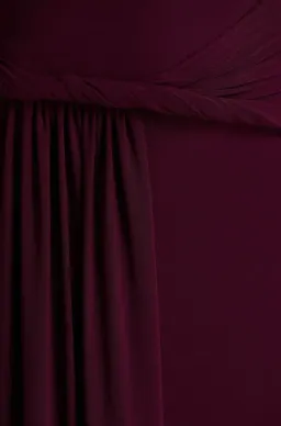 Club L London Tulisa Burgundy Asymmetric-Neck Maxi Dress With Twist Sleeves And Ruched Detailing Size 10 for rent on The Volte - image 5