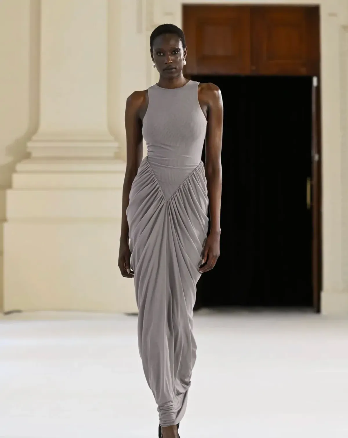 Effie Kats Othelia Gown Mushroom Size 12 (L) for rent on The Volte - main image