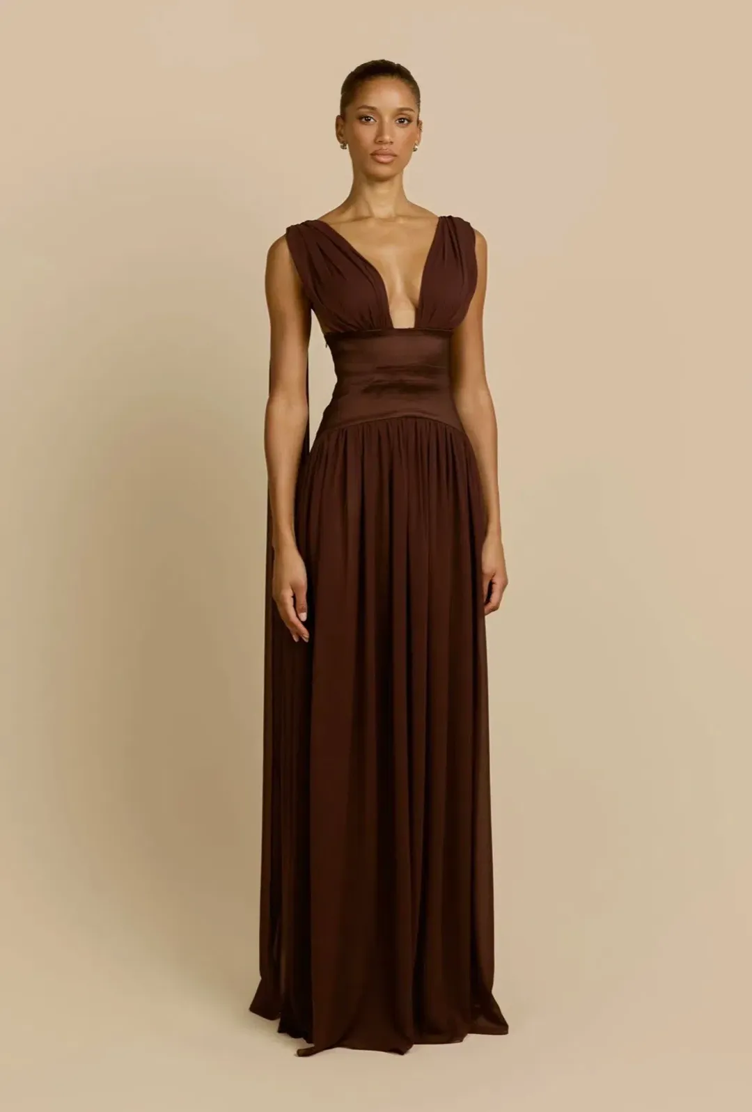 Arcina Ori Ramona Dress in Cacao Sz S for rent on The Volte - main image