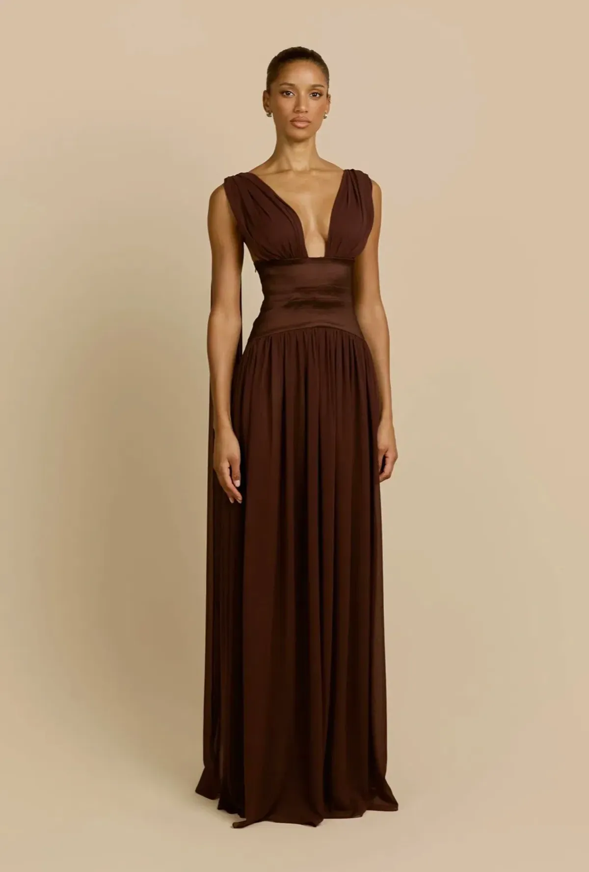 Arcina Ori Ramona Dress in Cacao Sz S for rent on The Volte - main image