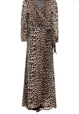 Ganni Leopard georgette wrap dress for rent on The Volte - image 3