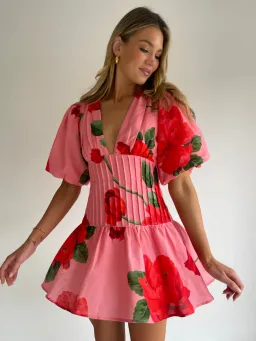 By Nicola Neve Mini Dress size 10 Raspberry Bloom for rent on The Volte - image 1