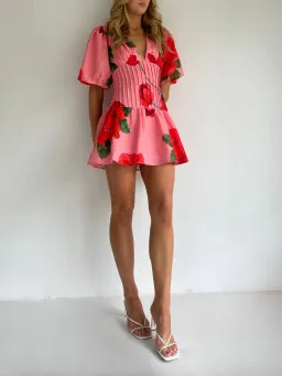 By Nicola Neve Mini Dress size 10 Raspberry Bloom for rent on The Volte - image 3