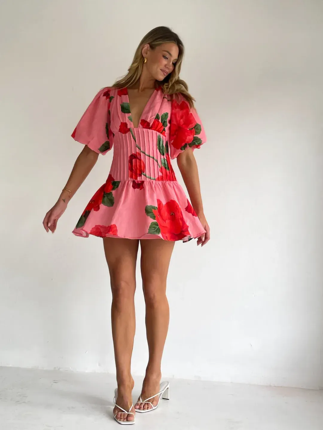 By Nicola Neve Mini Dress size 10 Raspberry Bloom for rent on The Volte - main image