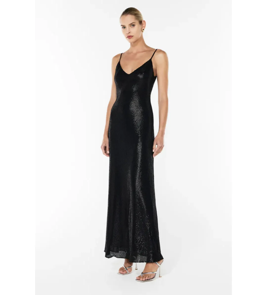 Manning Cartell High Voltage Slip Maxi Dress Black Size 8 for rent on The Volte - main image