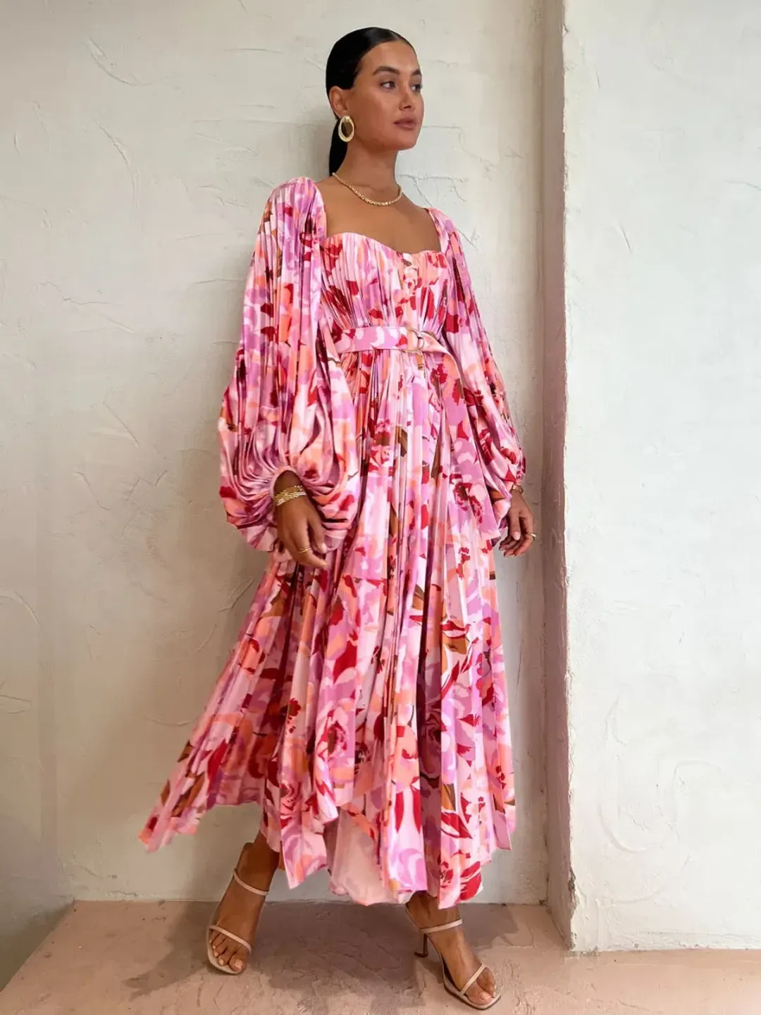 Acler Lothair Midi Dress In Peony Harvest Size 14 for rent on The Volte - main image