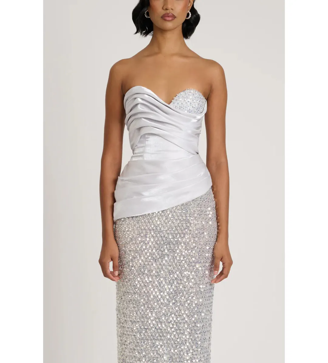 Eliya The Label Gia Gown in Silver Size AU8 for rent on The Volte - main image
