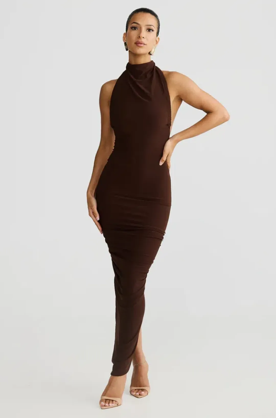 Melani the Label - Chloe Maxi Dress in Brown for rent on The Volte - main image